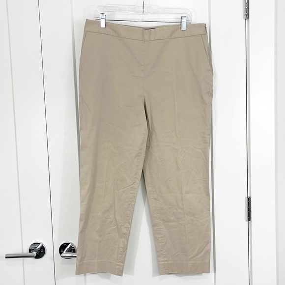 Pendleton Pants - Vintage 90s Pendleton Size 14 Beige Khaki High Rise Cropped Chino Trouser Pants
